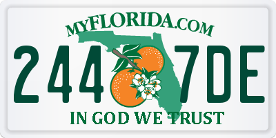 FL license plate 2447DE