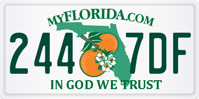 FL license plate 2447DF