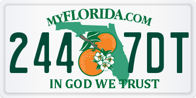 FL license plate 2447DT
