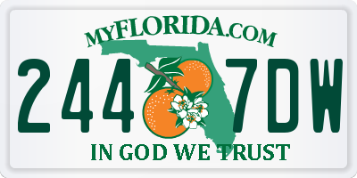 FL license plate 2447DW