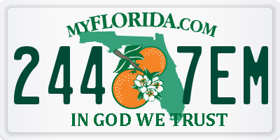 FL license plate 2447EM