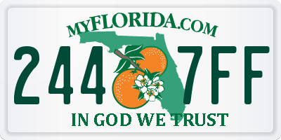 FL license plate 2447FF