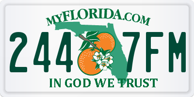 FL license plate 2447FM
