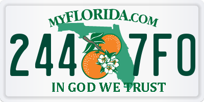 FL license plate 2447FO