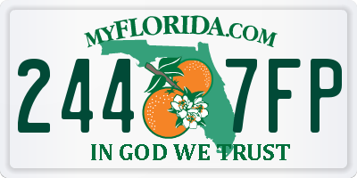 FL license plate 2447FP