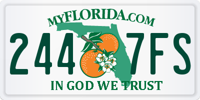 FL license plate 2447FS