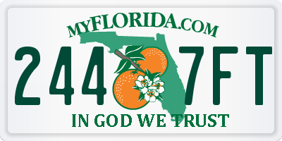 FL license plate 2447FT
