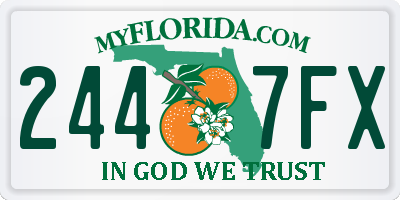 FL license plate 2447FX