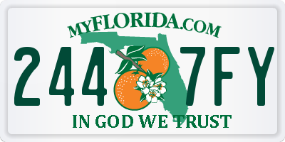 FL license plate 2447FY