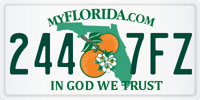 FL license plate 2447FZ
