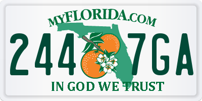 FL license plate 2447GA