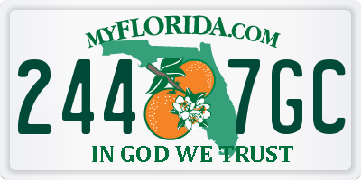 FL license plate 2447GC
