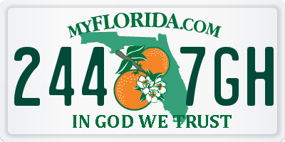 FL license plate 2447GH