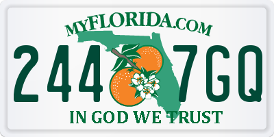 FL license plate 2447GQ