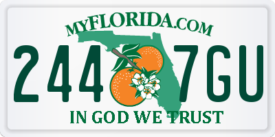 FL license plate 2447GU
