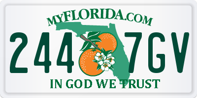 FL license plate 2447GV