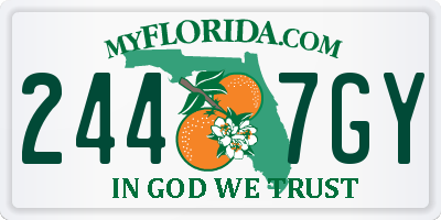 FL license plate 2447GY