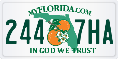 FL license plate 2447HA