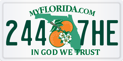 FL license plate 2447HE