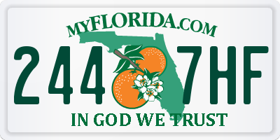 FL license plate 2447HF