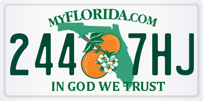 FL license plate 2447HJ