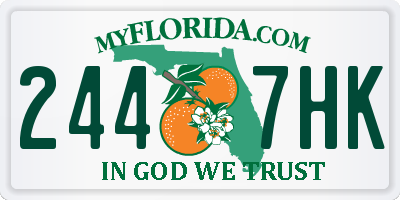 FL license plate 2447HK