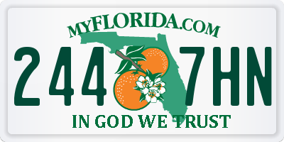 FL license plate 2447HN