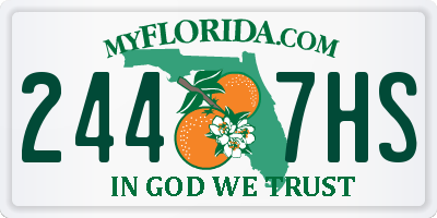 FL license plate 2447HS