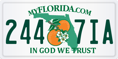 FL license plate 2447IA