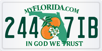 FL license plate 2447IB