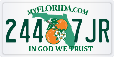 FL license plate 2447JR