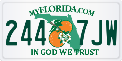 FL license plate 2447JW