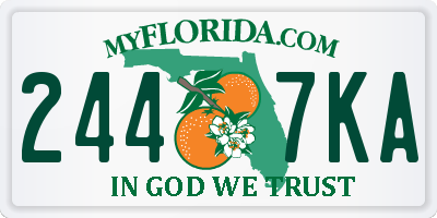 FL license plate 2447KA