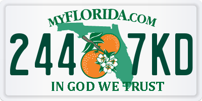 FL license plate 2447KD