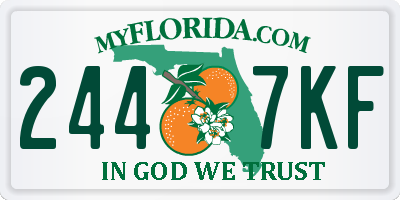 FL license plate 2447KF