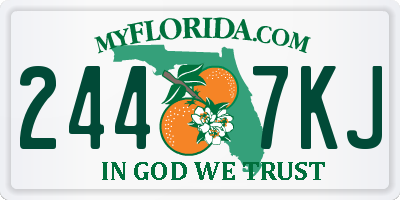 FL license plate 2447KJ