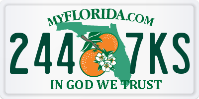 FL license plate 2447KS