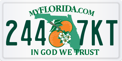FL license plate 2447KT