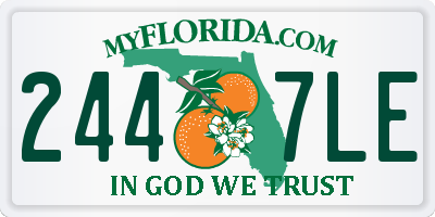 FL license plate 2447LE