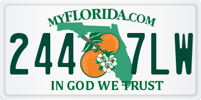 FL license plate 2447LW
