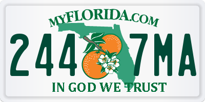 FL license plate 2447MA
