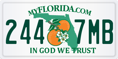 FL license plate 2447MB