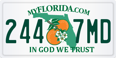 FL license plate 2447MD
