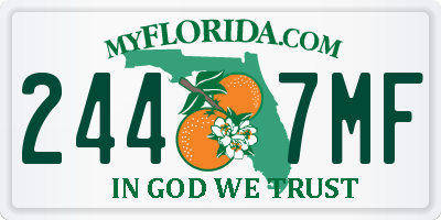 FL license plate 2447MF