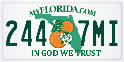 FL license plate 2447MI