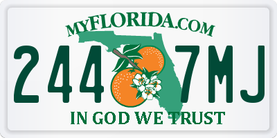FL license plate 2447MJ