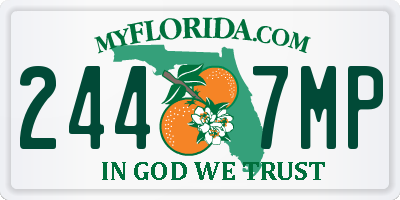 FL license plate 2447MP
