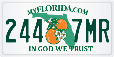 FL license plate 2447MR