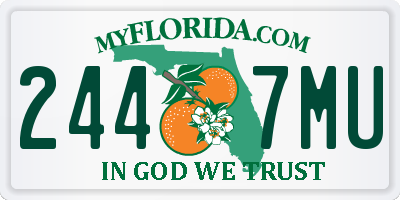 FL license plate 2447MU
