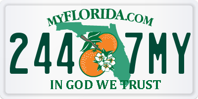 FL license plate 2447MY